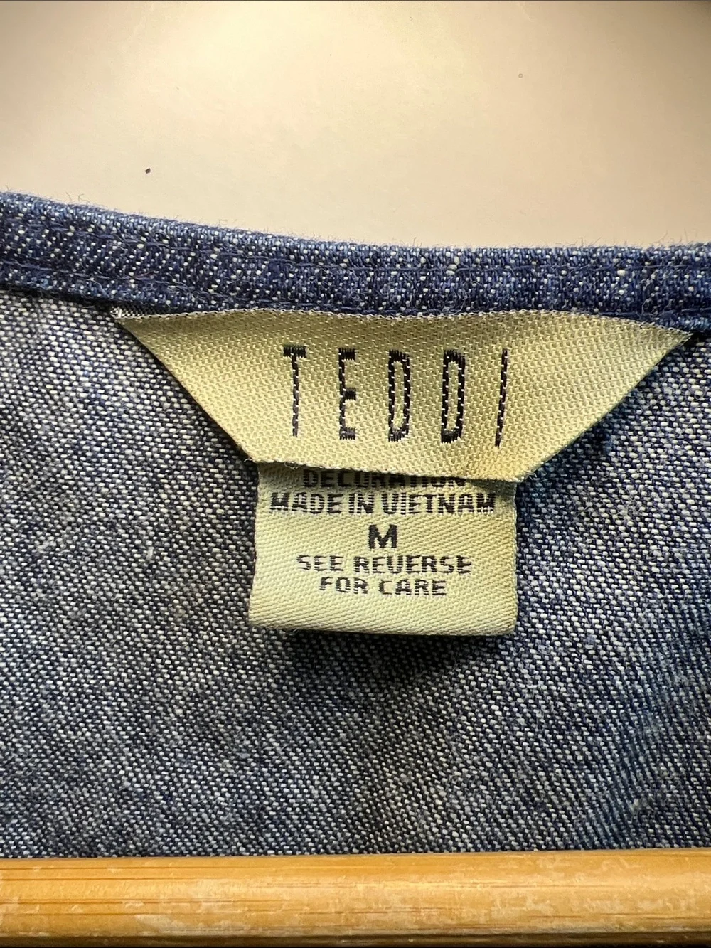 VTG Teddi Denim Vest M NWT 90s Aztec Southwestern Embroidered Jean Cowgirl Y2K - Picture 2 of 12